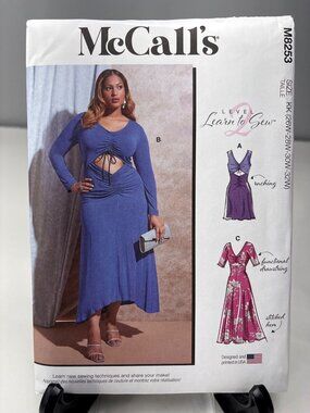 McCalls M8253 Sewing Pattern Womens Dresses Size 26W 28W 30W 32W Uncut